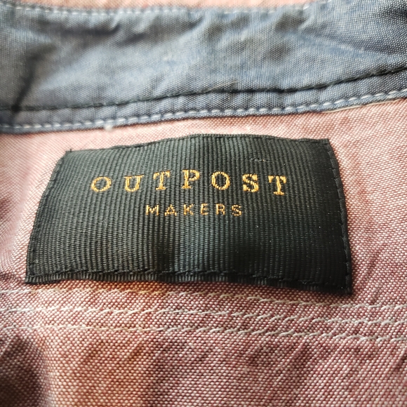 Outpost Makers Pink Heather Button-Up Shirt – Slim/Athletic Fit Size L - Picture 4 of 9